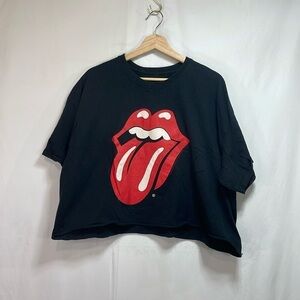 🦜 the Rolling Stones two XL black T-shirt with mouth tongue